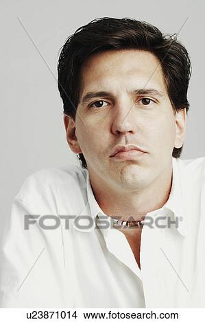 Picture -  man person portrait mid adult 30-34 years brown. Fotosearch