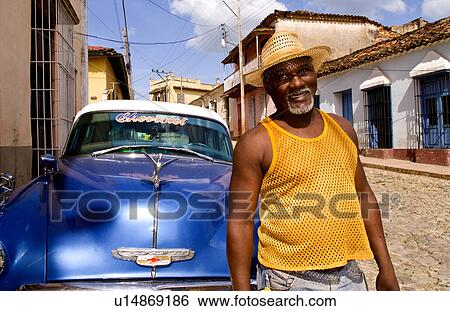 man portrait local in front classic 50s blue View Large Photo Image Stock Photograph - man portrait local in front classic 50s blue. Fotosearch