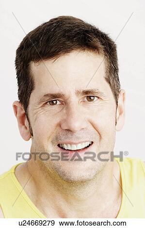 man portrait mature smiling 40-44 years brown View Large Photo Image Stock Photo - man portrait mature smiling 40-44 years brown. Fotosearch