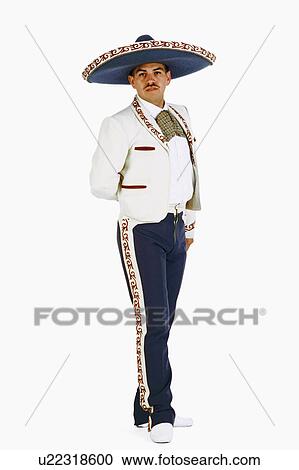 Stock Image -  man portrait mid adult wearing sombrero 30-34. Fotosearch