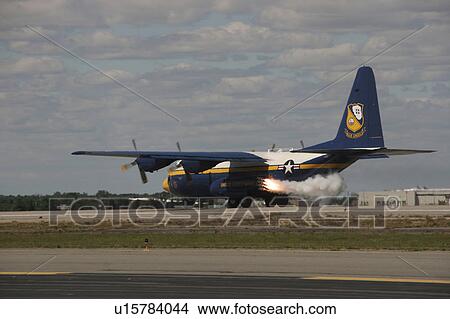 Picture -  marines c130j30 blue angels airshow military. Fotosearch