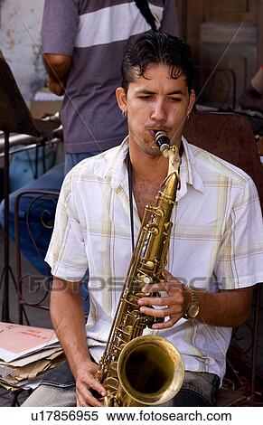Stock Photography -  music playing streets cienfurgos cuba mr spanish. Fotosearch