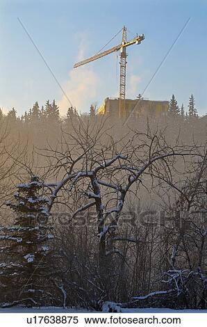 Stock Photography -  nature construction winter large tower crane . Fotosearch