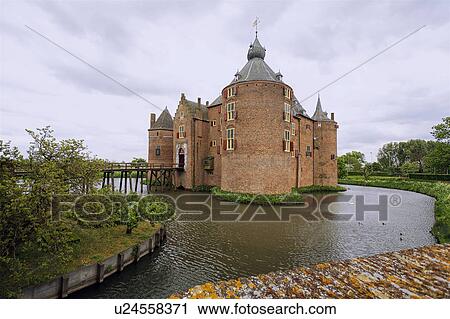 Stock Image -  north brabant holland medieval castle kasteel. Fotosearch