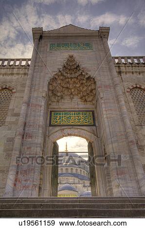 Stock Photo -  outside entrance blue mosque in istanbul turkey. Fotosearch