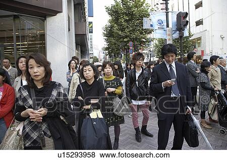 people japan shibuya tokyo waiting cross street View Large Photo Image Stock Photo - people japan shibuya tokyo waiting cross street . Fotosearch