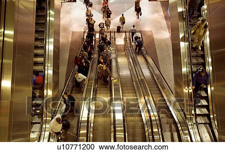 Stock Image -  people person denver airport airports escalator. Fotosearch