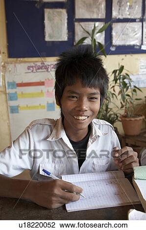 Stock Image -  people school cambodia sen sok primary anlon . Fotosearch