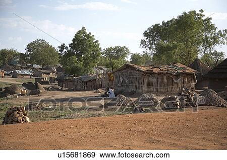 Stock Photo -  people south sudan houses displaced in juba . Fotosearch