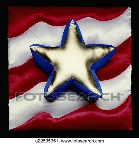 Stock Image -  plush satin stars stripes pillow 1776 4th doodle. Fotosearch