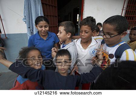 Stock Photograph -  school children brazil social education nucleus . Fotosearch