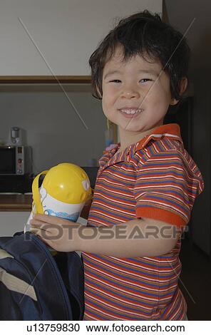 school first day ready for asian boy backpack View Large Photo Image Stock Image - school first day ready for asian boy backpack. Fotosearch