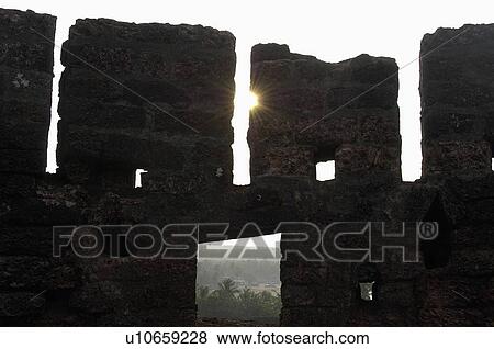 Stock Photo -  silhouette bekal fort kanjangad kanhangad dist kasaragod. Fotosearch