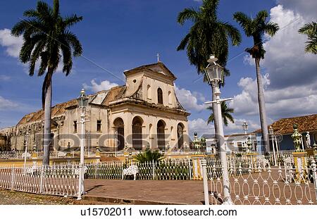 Stock Image -  square city center in front cathedral trinidad. Fotosearch