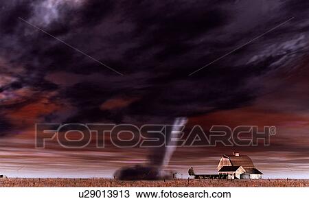 Stock Image -  tornado kansas farm weather twister disaster far. Fotosearch
