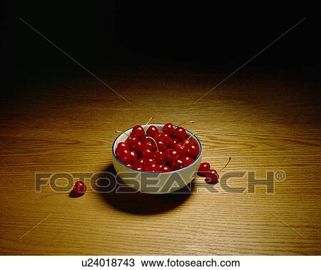 Stock Image -  tree wine fruit bowl cherries life wood stems. Fotosearch