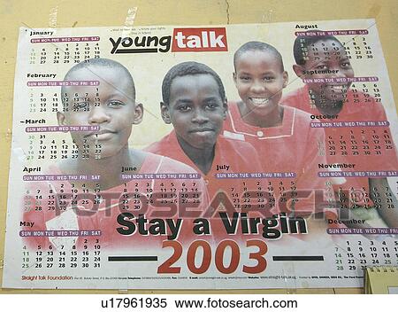 Stock Photography -  uganda calendar image telling boys stay virgins. Fotosearch