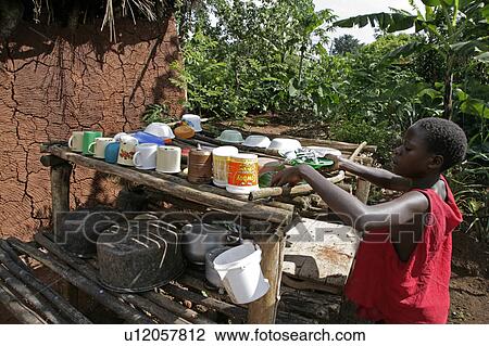 Stock Image -  uganda dish drying rack used kayunga district . Fotosearch