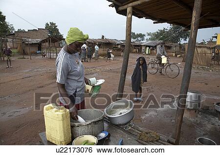 Stock Photograph -  uganda early morning scene village kayunga . Fotosearch