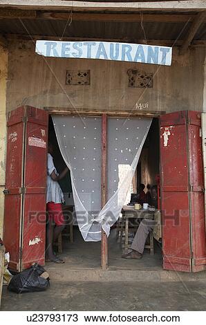 Stock Image -  uganda exterior restaurant nakifuma village . Fotosearch