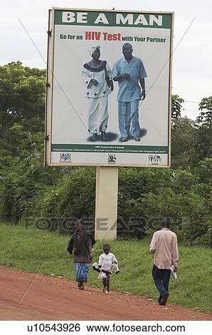Stock Photograph -  uganda get aids test sign village kayunga . Fotosearch