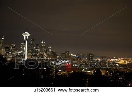 usa washington state seattle skyline night usa View Large Photo Image Stock Image - usa washington state seattle skyline night usa. Fotosearch