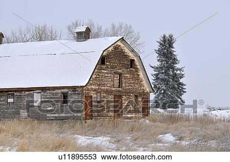 vintage image front section large barn in state decay View Large Photo Image Stock Image - vintage image front section large barn in state decay. Fotosearch