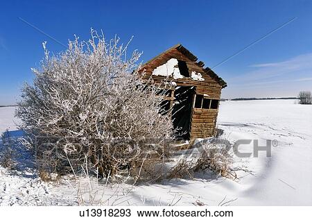 Stock Image -  vintage winter horozontal image derelict old. Fotosearch