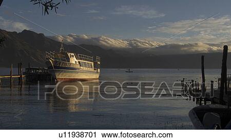 Stock Image -  water guatemala lake atitlan seen san pedro boat . Fotosearch
