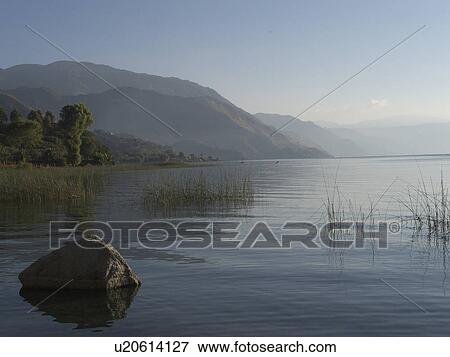 Stock Photo -  water guatemala lake atitlan seen san juan la . Fotosearch