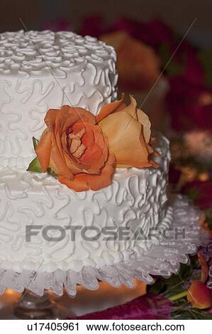 wedding flowers love beauty white cake orange View Large Photo Image Stock Image - wedding flowers love beauty white cake orange. Fotosearch