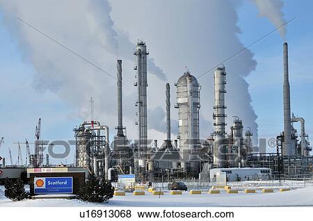 Stock Photo -  winter landscape image section shell oil alberta. Fotosearch