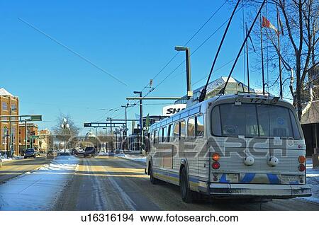 winter landscape image transit bus in downtown View Large Photo Image Picture - winter landscape image transit bus in downtown. Fotosearch