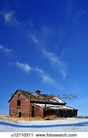 winter scenic old unused red barn part pioneer View Large Photo Image Stock Image - winter scenic old unused red barn part pioneer. Fotosearch
