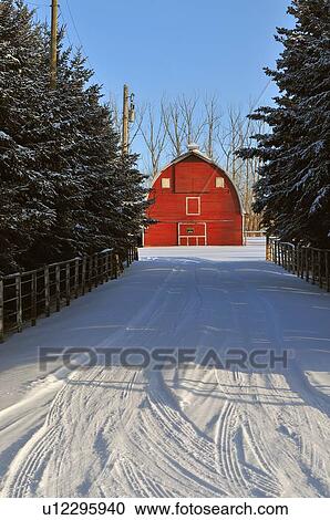 winter vertical image red barn end snow covered View Large Photo Image Stock Image - winter vertical image red barn end snow covered. Fotosearch