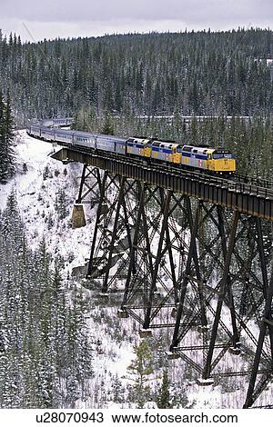 Stock Image -  winter vertical shot via rail passenger train. Fotosearch
