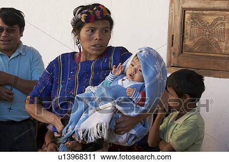 Stock Image - woman child children women in mayan el guatemala . Fotosearch