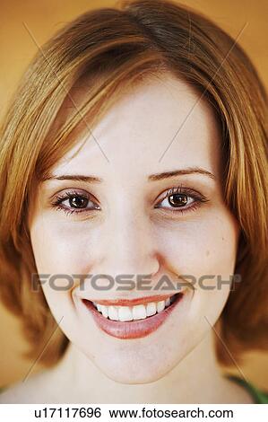 woman face closeup young smiling 18-19 years hair View Large Photo Image Stock Photograph - woman face closeup young smiling 18-19 years hair. Fotosearch