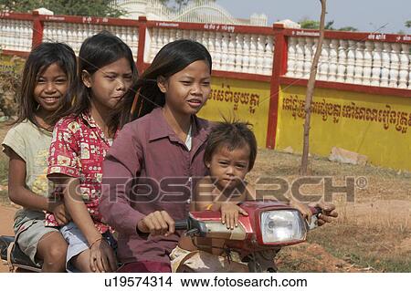 Picture -  woman people child children women cambodia four . Fotosearch