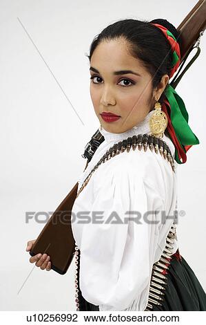 woman person portrait young in typical mexican costume View Large Photo Image Stock Image - woman person portrait young in typical mexican costume. Fotosearch