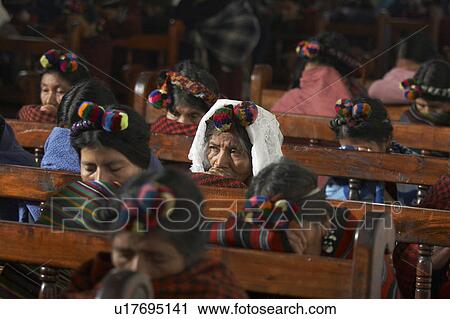 Stock Image -  woman women guatemala catholic church chajul el . Fotosearch