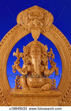 Stock Image -  wood carving lord ganesha carvings sculptures. Fotosearch