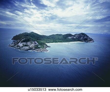 Stock Image - Aerial View of a Small Island. Fotosearch