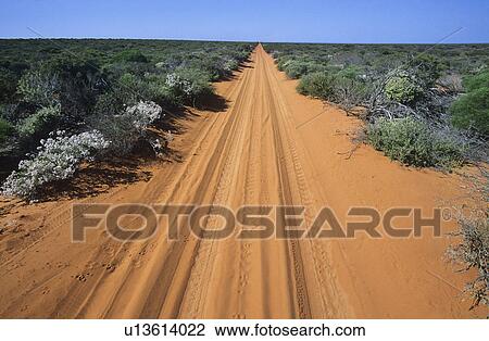 Australia, tracks through desert View Large Photo Image Stock Image - Australia, tracks through desert. Fotosearch