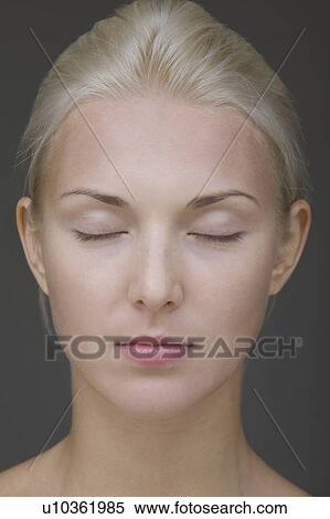Stock Photography - Beautiful young woman, headshot. Fotosearch