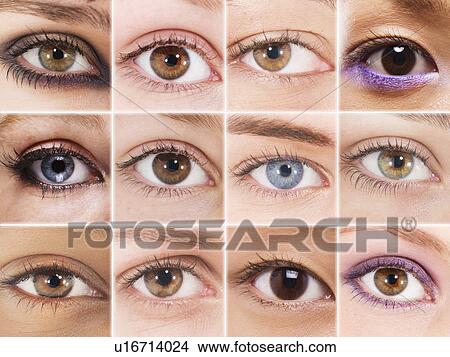 Digital composite of female eyes in grid View Large Photo Image Picture - Digital composite of female eyes in grid. Fotosearch
