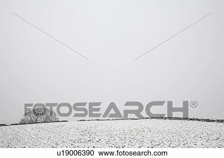 Stock Image - Distant view of snowy fields. Fotosearch