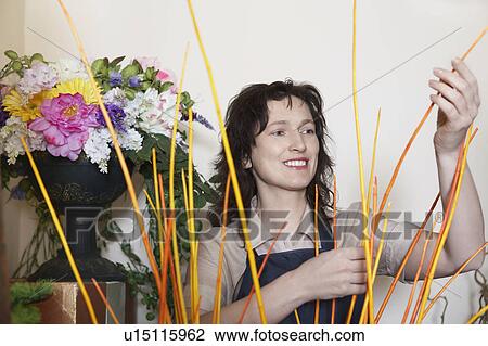 Florist creating composition View Large Photo Image Stock Image - Florist creating composition. Fotosearch