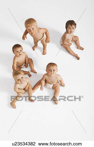 Stock Image - Group of Babies, montage. Fotosearch