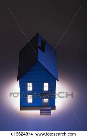 Picture - Illuminated model of house. Fotosearch